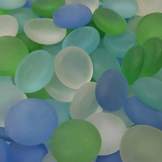 STONED frosted mixed glass pebbles in green blue and white for decorative use SGI Online