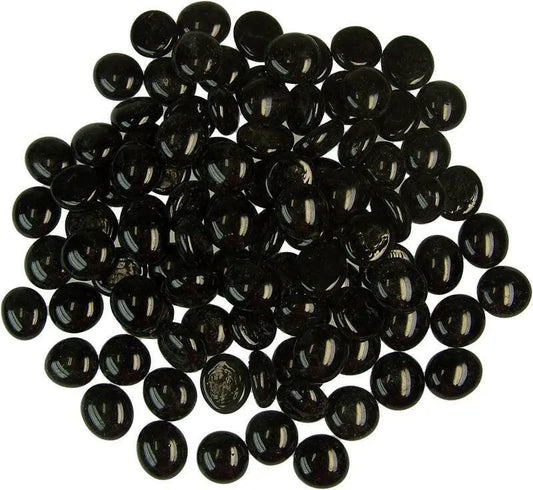Shiny black glass pebbles from STONED for decorative use in vases and crafts SGI Online