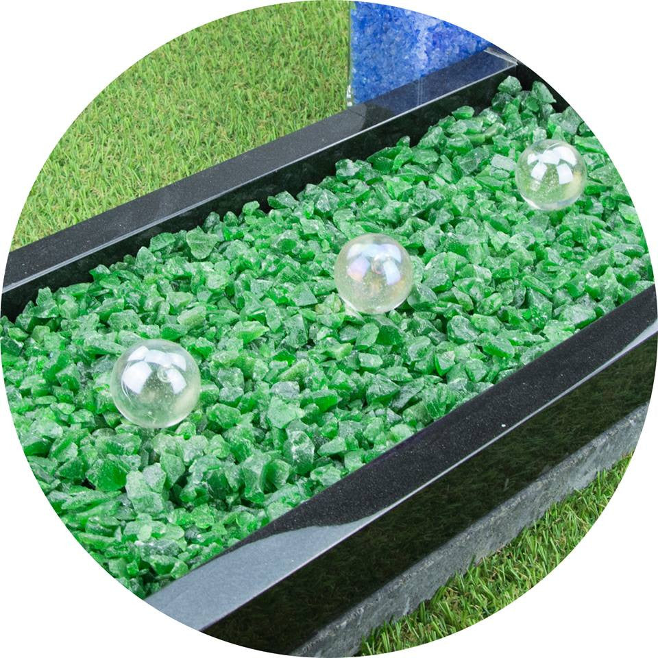 Why Decorative Glass Chippings are used around Graves