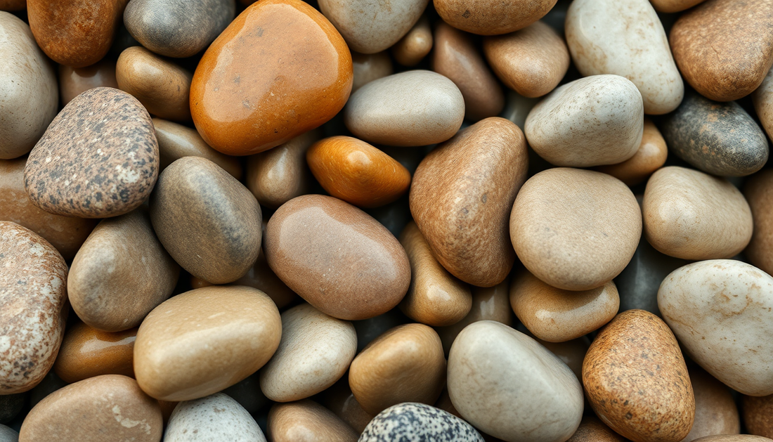 Smooth variety of polished river pebbles in natural earth tones for decorative landscaping use Polished River Pebbles The Effortless Way to Transform Your Space