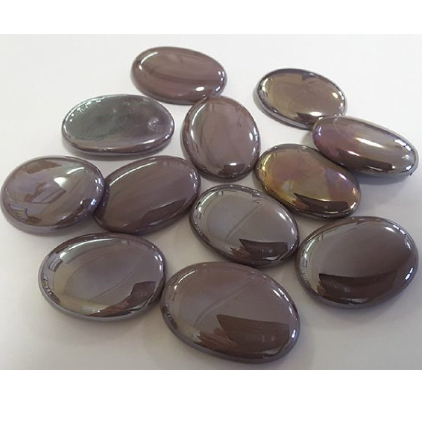 50 Large Purple Oval Opaque Pebbles