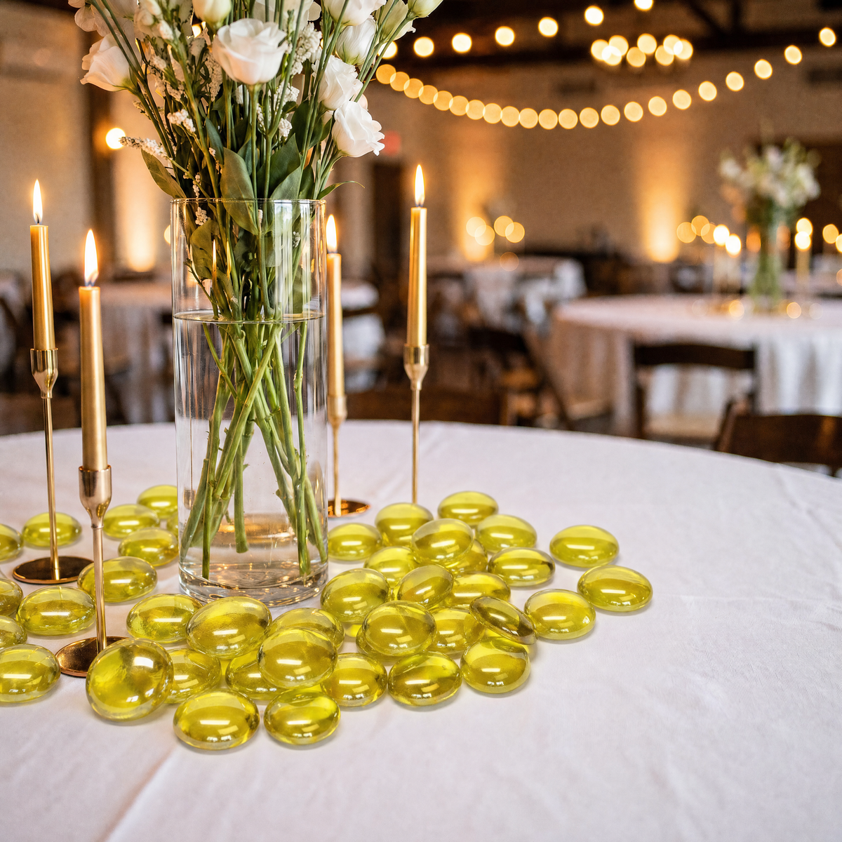 Yellow Glass Pebbles for Decorative Landscaping & Crafts - SGI Online