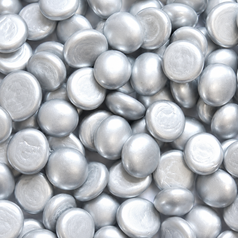 Metallic Silver Glass Pebbles For Decor