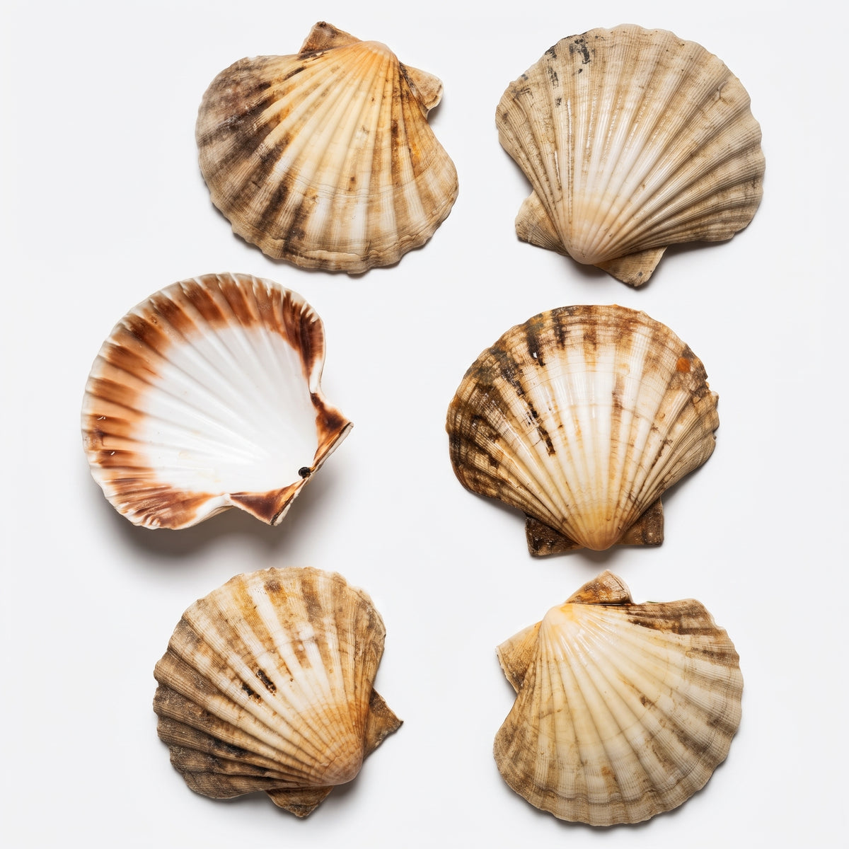 Natural Scallop Shells 10 x 11cm, Pack of 8, Large Seashells for Serving and DIY Crafts - SGI Online