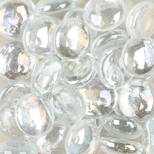 Clear Iridescent Glass Pebbles – 18–20mm Decorative Stones - SGI Online SGI Online