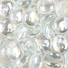 Clear Iridescent Glass Pebbles