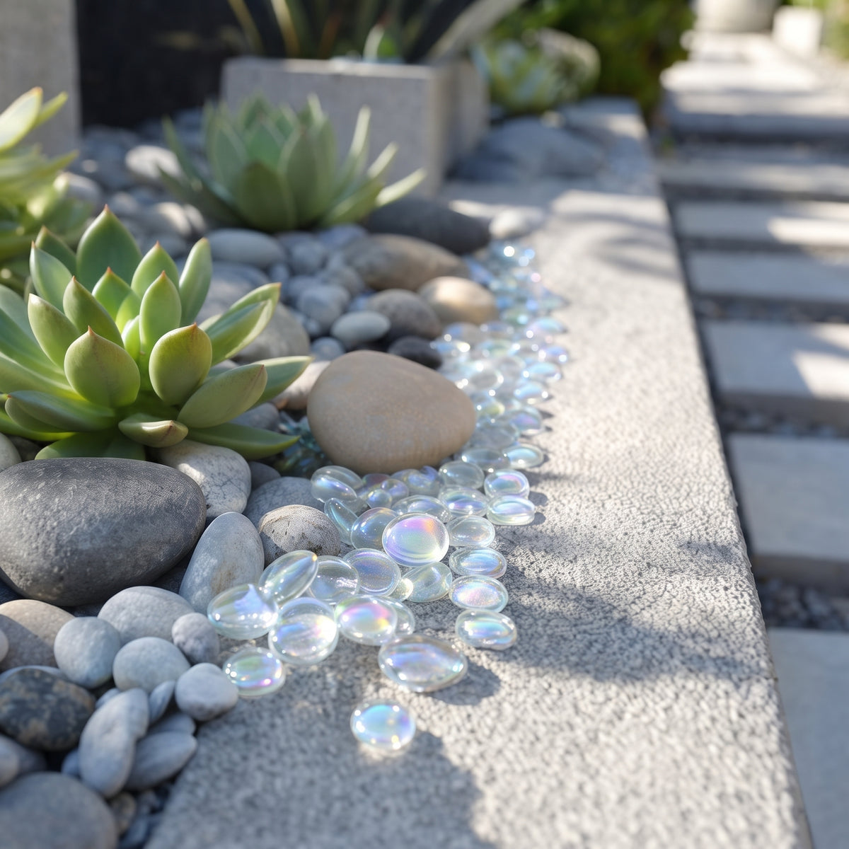 20kg Clear Iridescent Glass Pebbles for Decoration - SGI Online