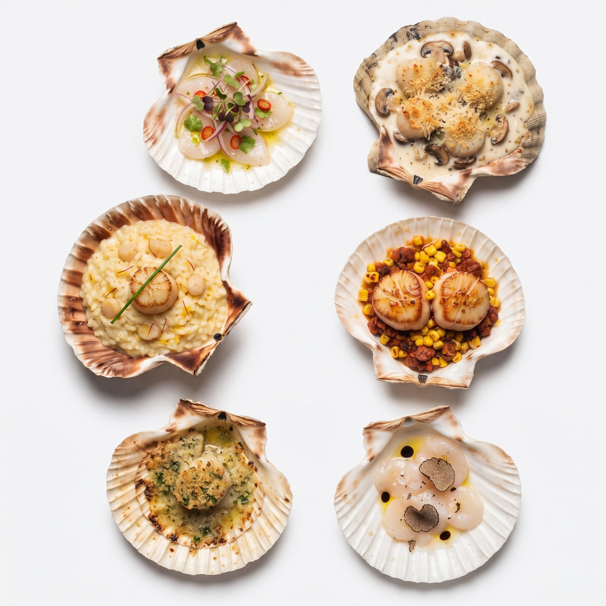 Natural Scallop Shells 10 x 11cm, Pack of 8, Large Seashells for Serving and DIY Crafts - SGI Online SGI Online