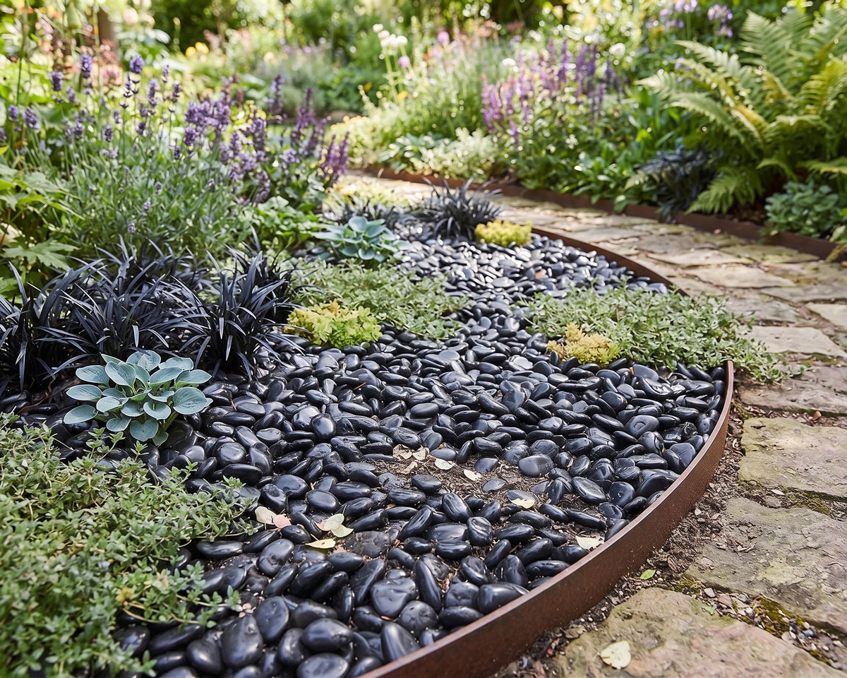 SGI Online Black Polished River Cobbles for Decor - SGI Online
