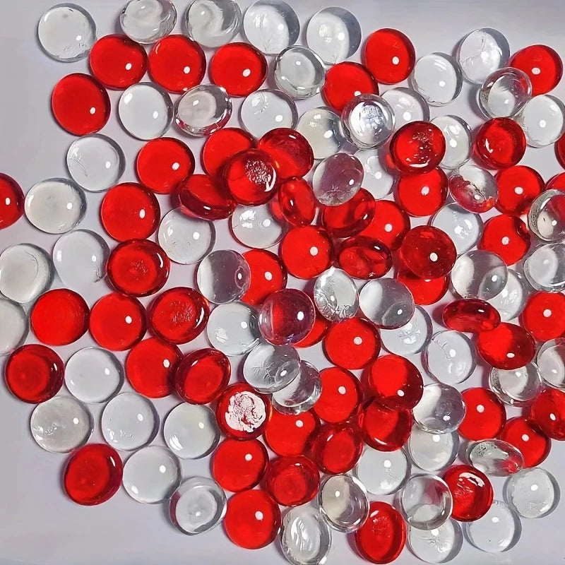 Glass Pebbles - Red & Clear