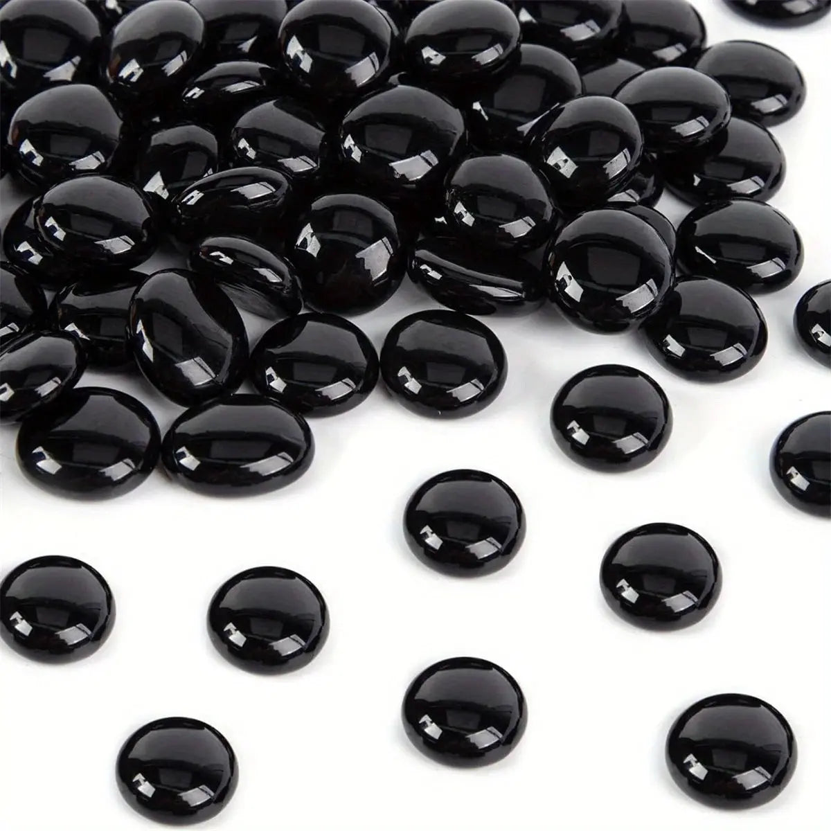 STONED black glass pebbles with smooth glossy surface ideal for decoration and crafts SGI Online