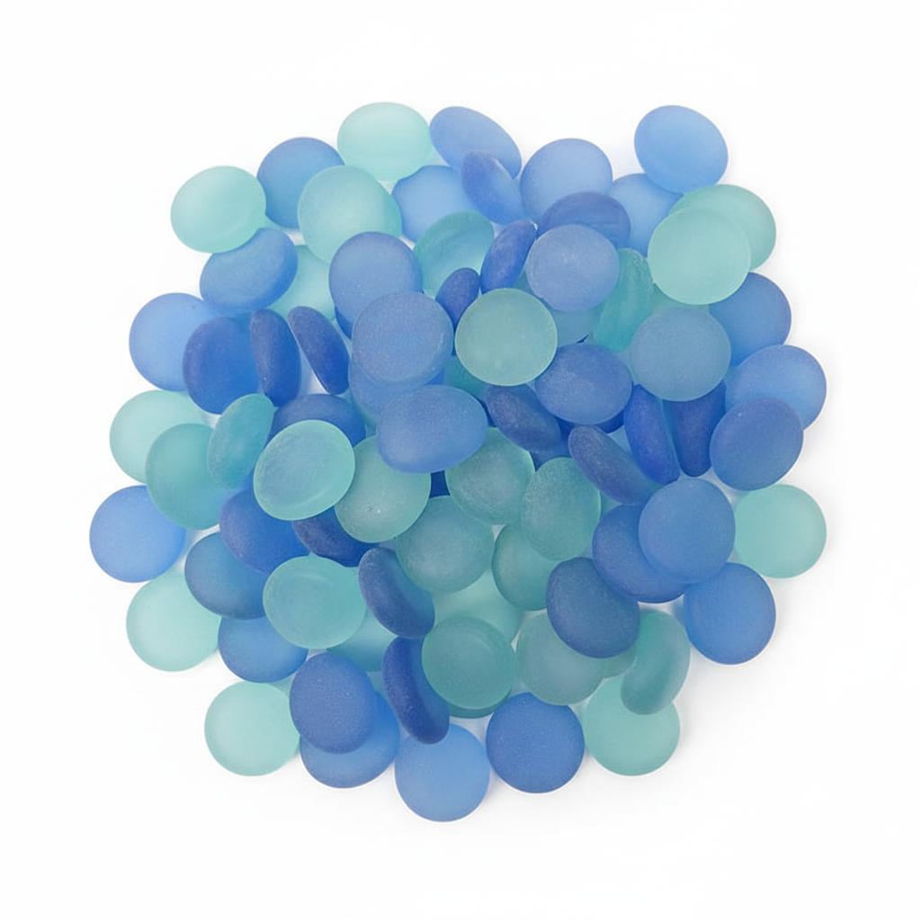 Blue Frosted Glass Pebbles for Decoration - SGI Online