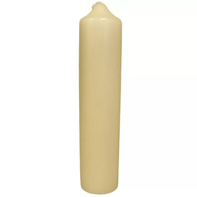 SGI Online cream-colored church pillar candle tall and smooth for religious ceremonies