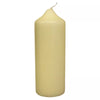 SGI Online beige church pillar candle with smooth surface and slightly curved wick top