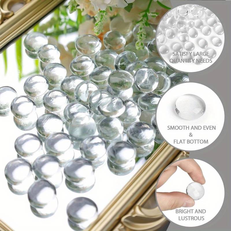 STONED clear glass pebbles 15kg with smooth flat bottom and bright lustrous finish SGI Online