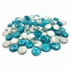 Clear turquoise white glass pebbles from STONED clear smooth decorative stones