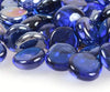 STONED cobalt blue glass pebbles with smooth polished surfaces for decorative use