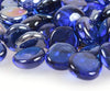 STONED cobalt blue glass pebbles with smooth, glossy finish for decorative use