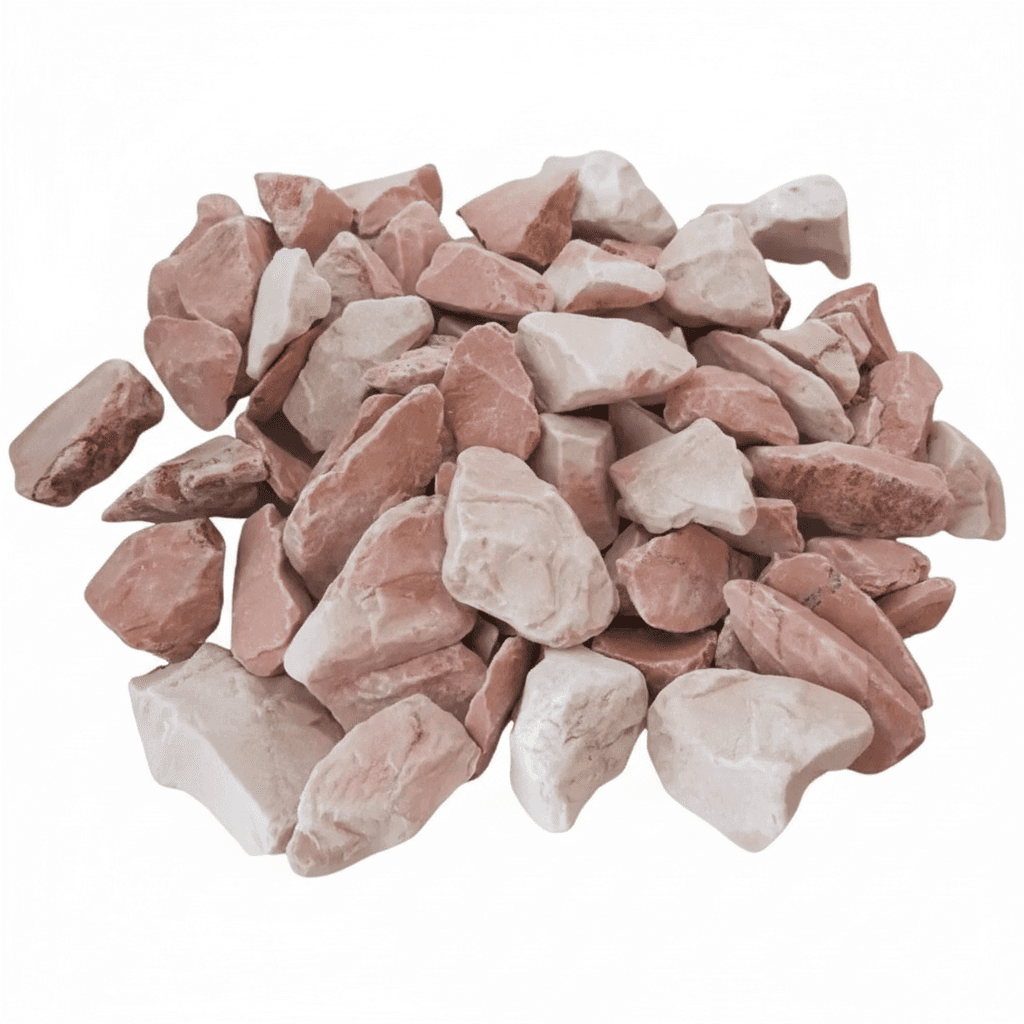 STONED polished stones in coral pink garden chippings for decorative landscaping and garden paths SGI Online