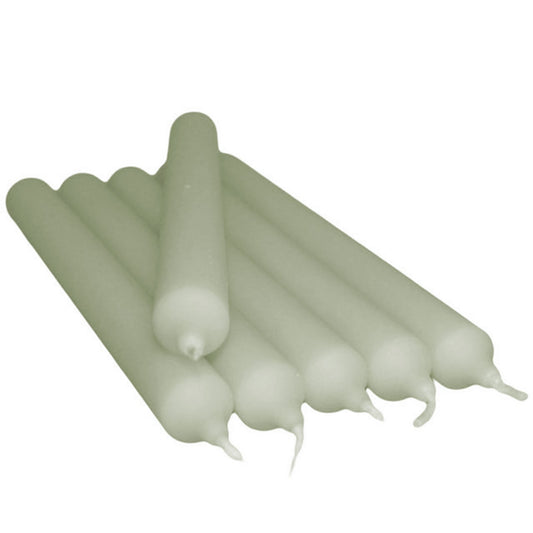 SGI Online creamy grey dinner candles arranged in a neat stack for elegant table settings SGI Online