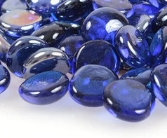 STONED cobalt blue glass pebbles with smooth glossy finish for decorative use