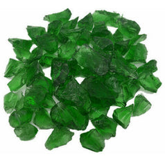STONED green glass chippings 20kg pile with vibrant translucent green fragments for decoration