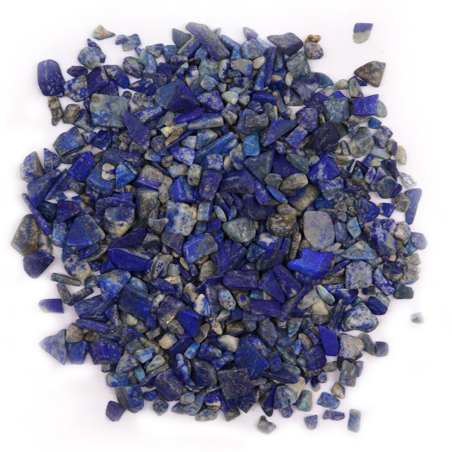 SGI Online polished lapis gemstone chips in various shades of blue and natural patterns SGI Online