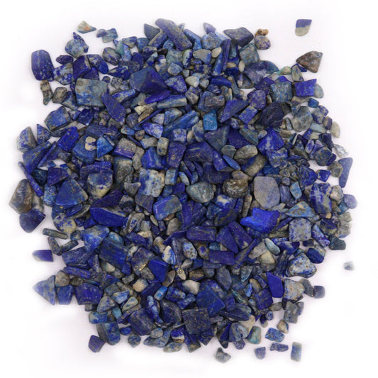 SGI Online polished lapis gemstone chips in various shades of blue and natural patterns SGI Online