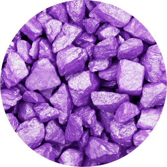SGI Online lavender quartz crystal chippings in vibrant purple color for decorative landscaping SGI Online