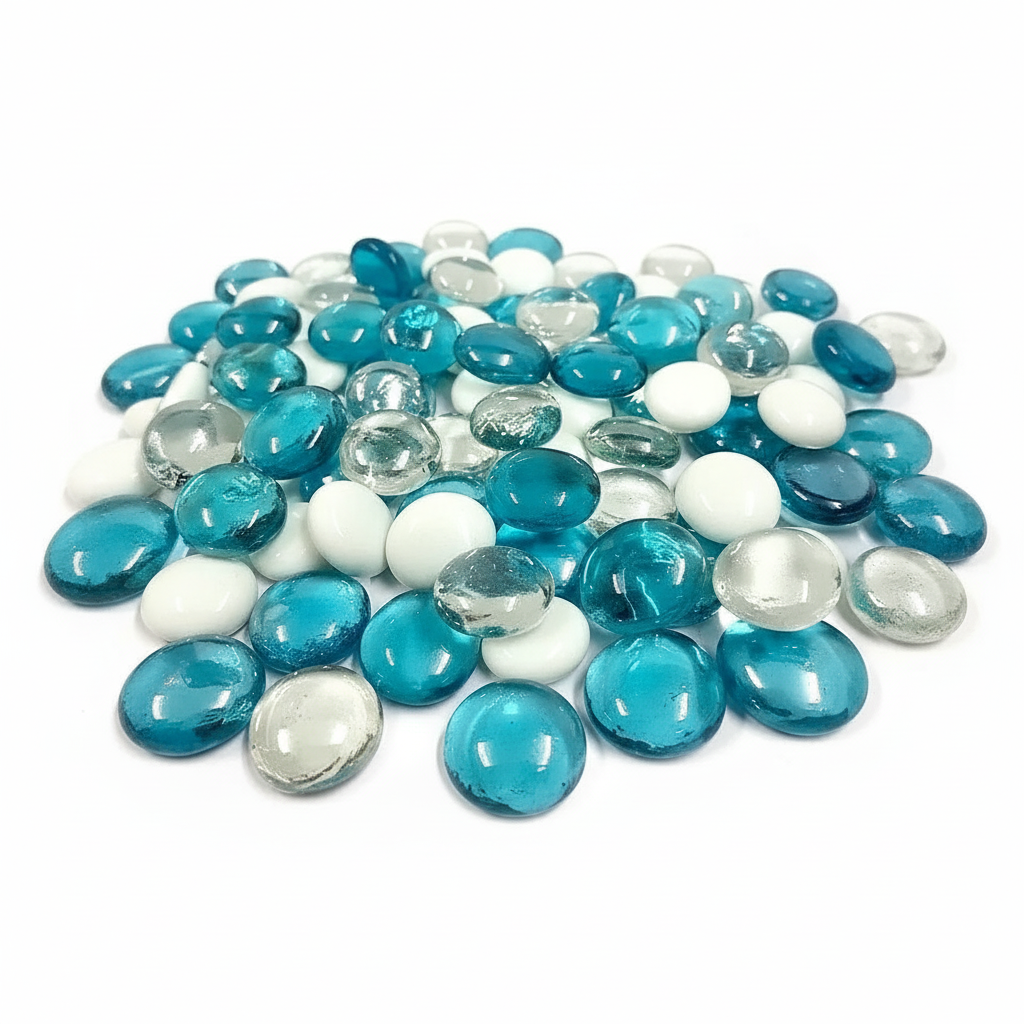 Glass Pebbles - Clear, Turquoise & White Mix SGI Online