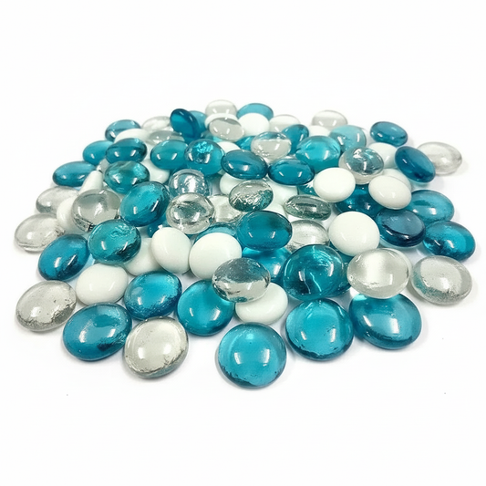 Glass Pebbles - Clear, Turquoise & White Mix SGI Online