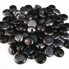 STONED black mirror glass pebbles with smooth glossy finish for decorative use