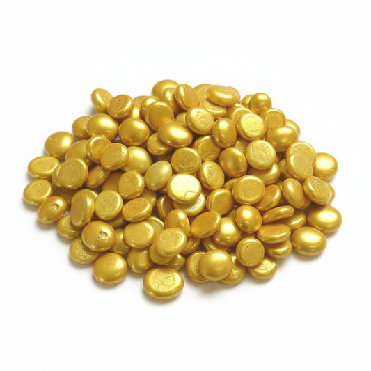 STONED metallic gold glass pebbles smooth round decorative stones for crafts and home decor SGI Online