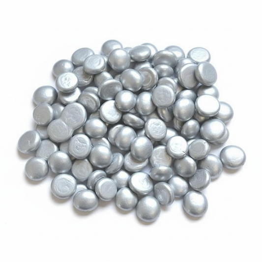 STONED metallic silver glass pebbles small smooth decorative stones for crafts and home decor SGI Online