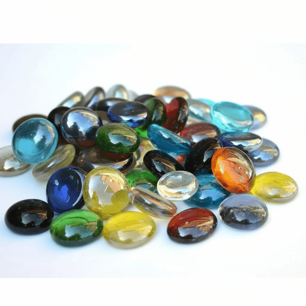 STONED mixed color glass pebbles in various vibrant shades for decoration and crafts SGI Online