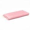 Set of six pink dinner candles by SGI Online with smooth finish for elegant table settings
