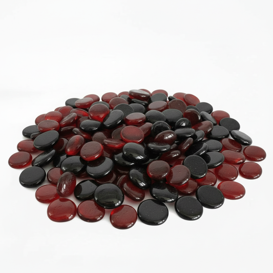 STONED red and black glass pebbles with smooth glossy finish for decorative use SGI Online