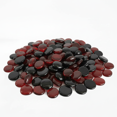 STONED red and black glass pebbles with smooth glossy finish for decorative use