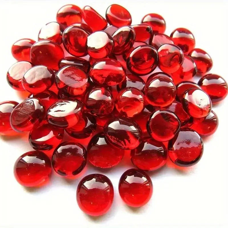 STO NED red glass pebbles with smooth, glossy surface perfect for decoration and crafts