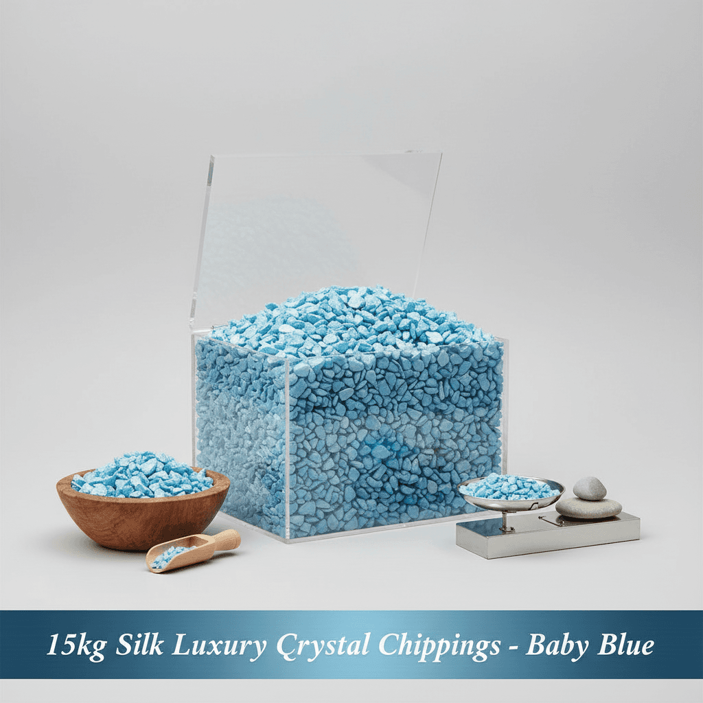15kg Silk Luxury Quartz Crystal Chippings - Baby Blue - SGI Online