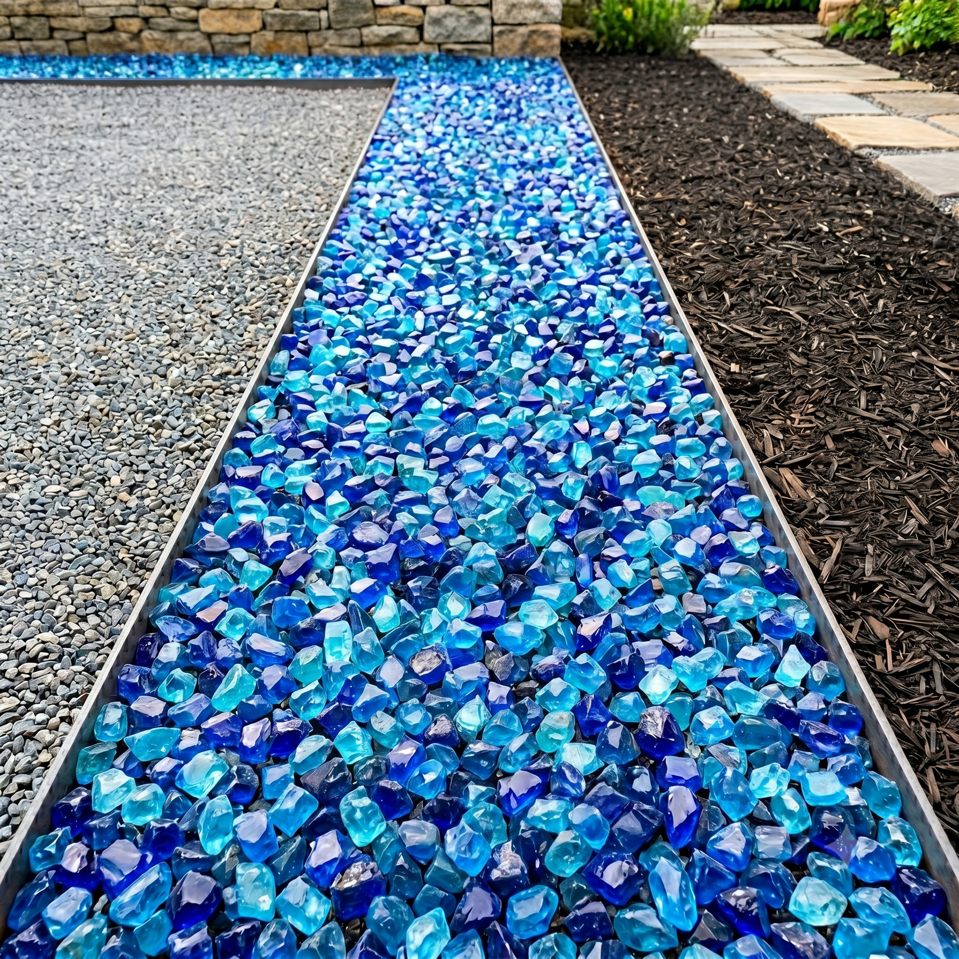 Electric Blue Glass Chippings 12–20mm, 4.8 kg - SGI Online