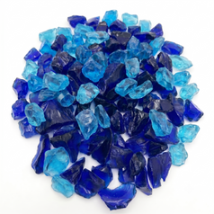 Electric Blue Glass Chippings 12–20mm, 4.8 kg - SGI Online