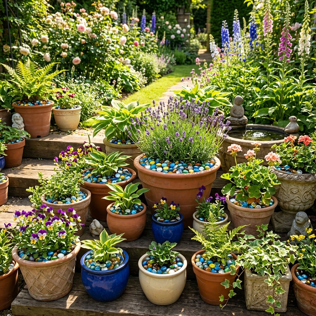 Summer Mix Glass Pebbles for Garden Decor - SGI Online
