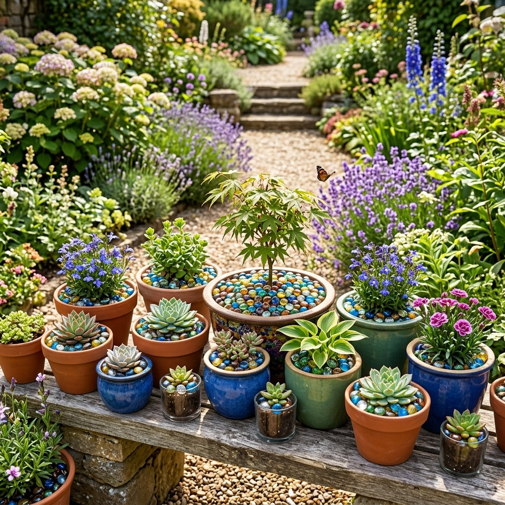 Summer Mix Glass Pebbles for Garden Decor - SGI Online SGI Online