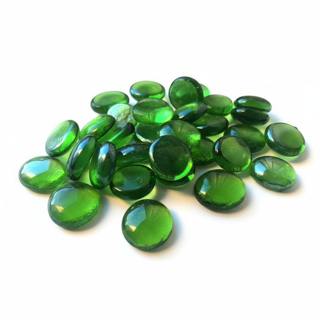 Green Glass Pebbles for Decorative Use - SGI Online SGI Online