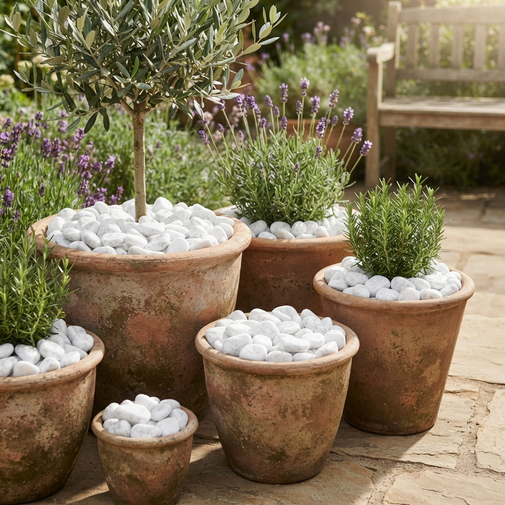 White Moldovan Stones Landscape Pebbles for Gardens - SGI Online SGI Online