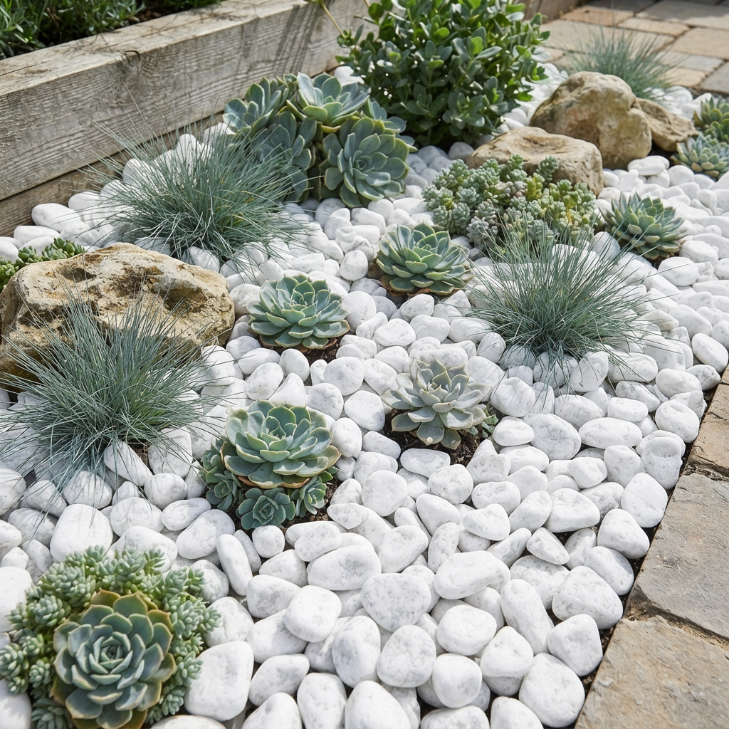 White Moldovan Stones Landscape Pebbles for Gardens - SGI Online