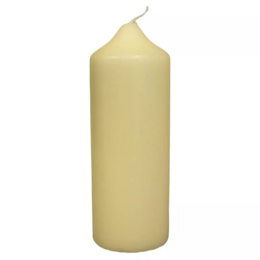 SGI Online single pillar candle 165 x 60mm in ivory with smooth finish and tapered top SGI Online