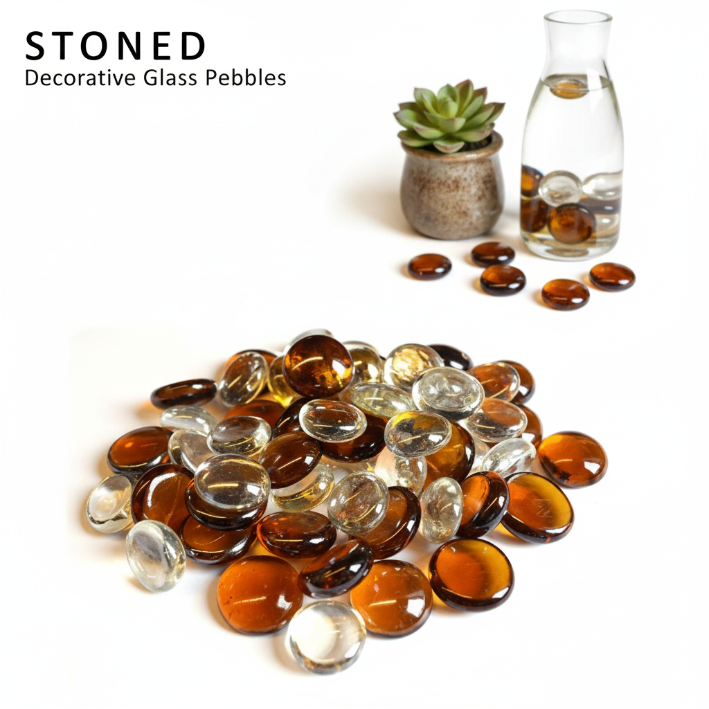 STONED Brown and Clear Glass Pebbles for Decoration - SGI Online SGI Online