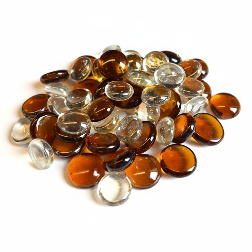 STONED Brown and Clear Glass Pebbles for Decoration - SGI Online SGI Online